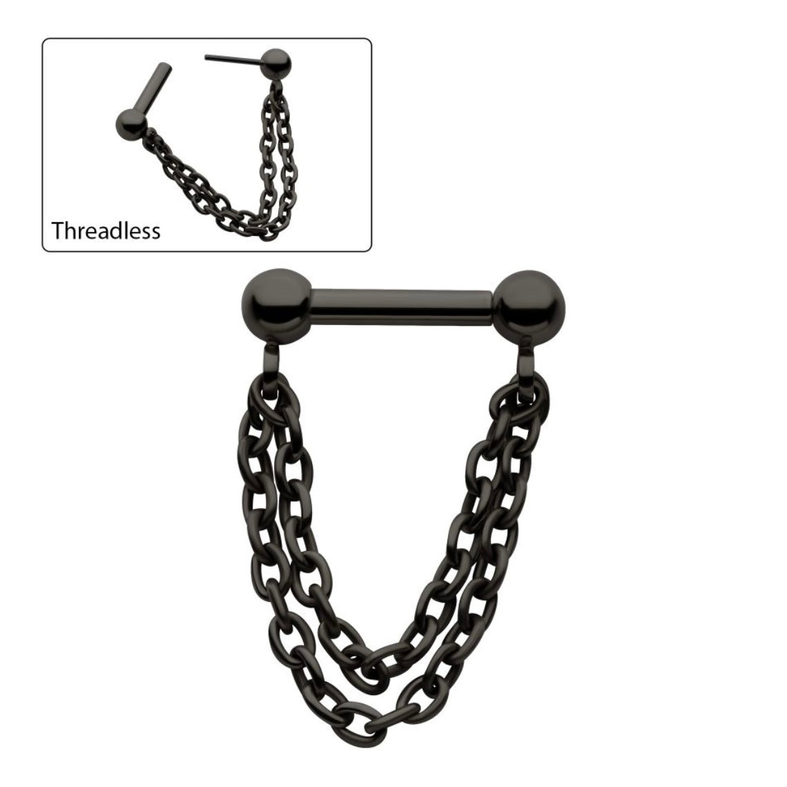 PVD Double Chain Stud