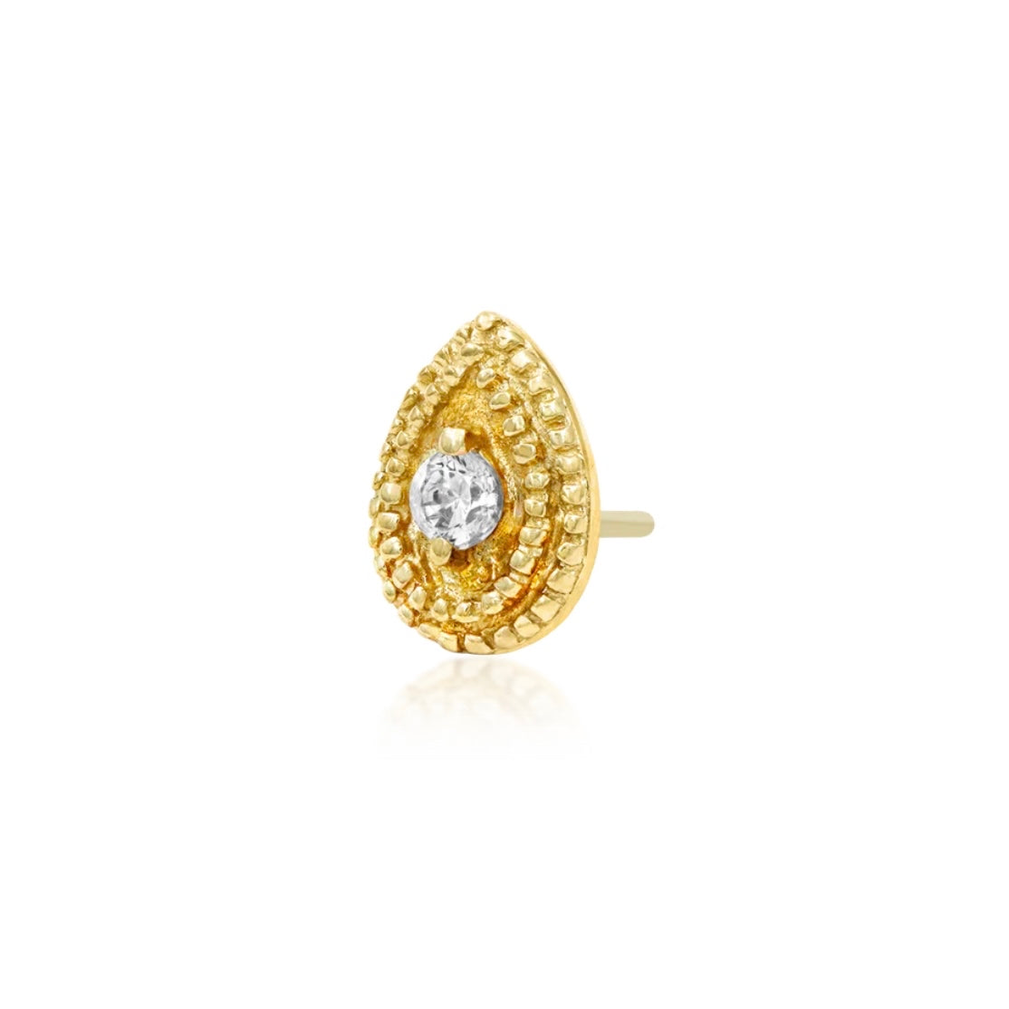 Double Milligrain CZ Pear