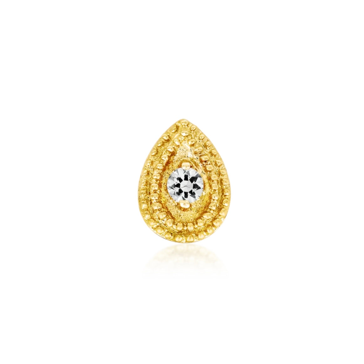 Double Milligrain CZ Pear