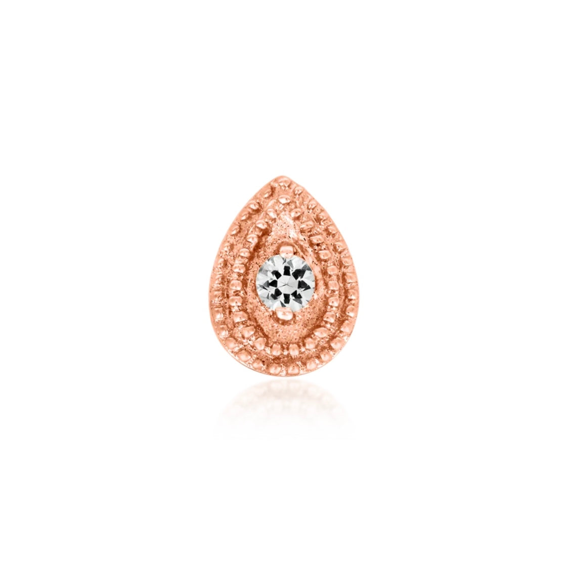Double Milligrain CZ Pear
