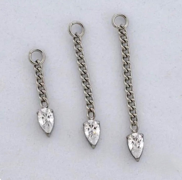 Titanium Tear Drop Charm