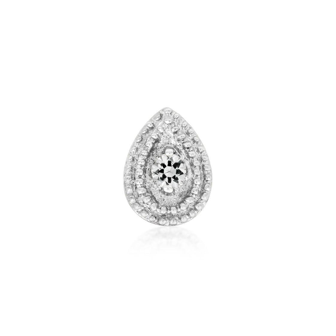 Double Milligrain CZ Pear