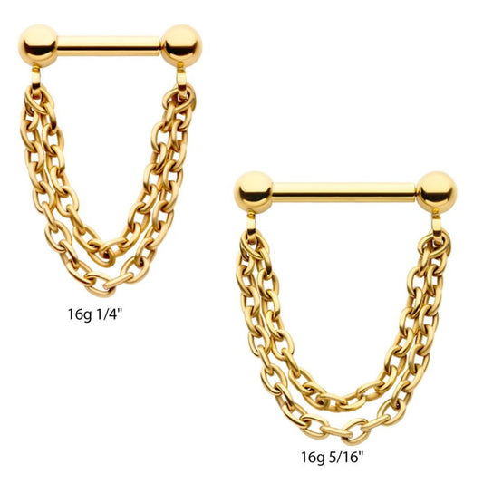 PVD Double Chain Stud