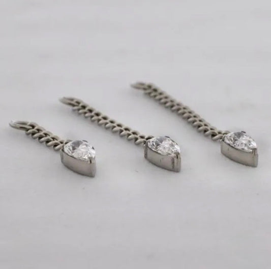 Titanium Tear Drop Charm