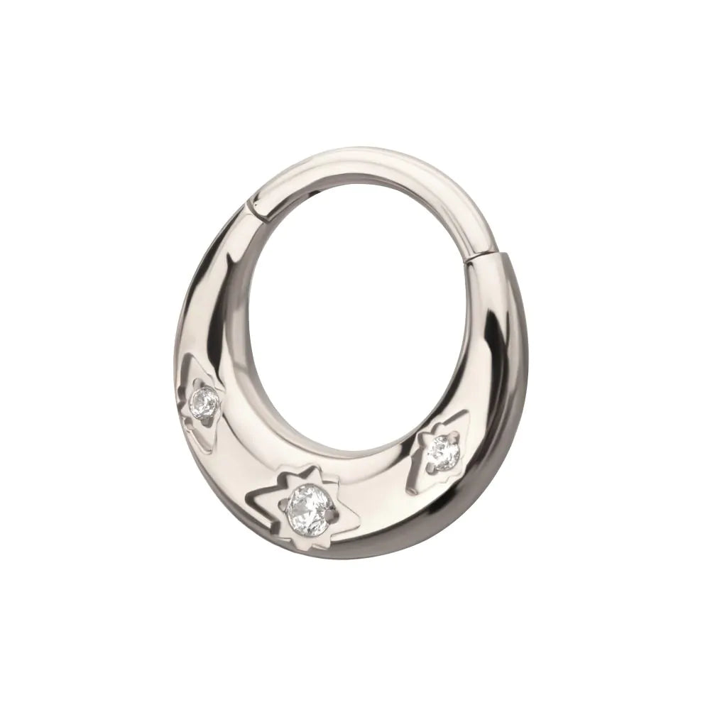 Engraved Gem Dome Titanium Clicker