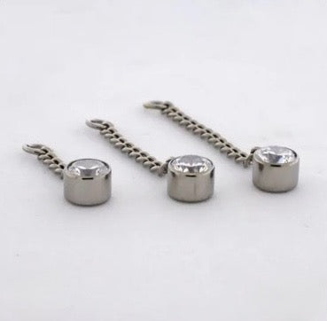 Titanium Bezel Gem Charm