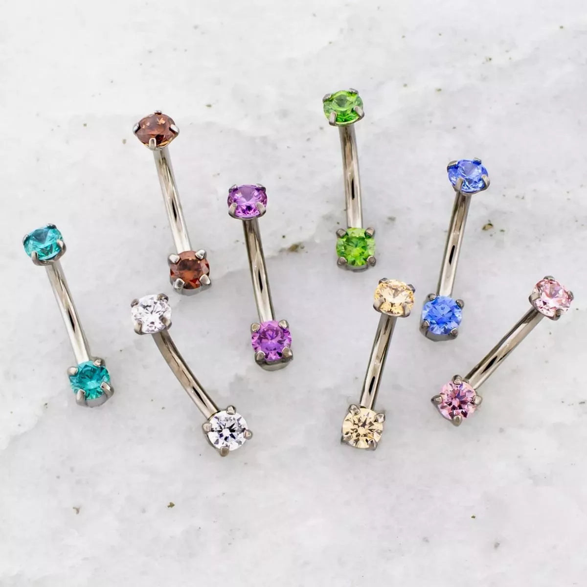Prong Gem Curved Barbells