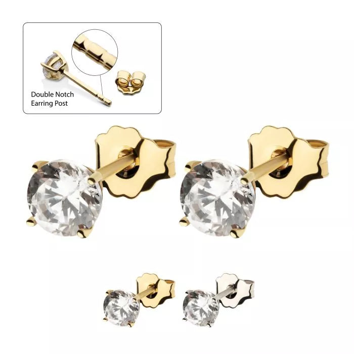 Alea Gold Earring Studs Yellow Gold 4mm