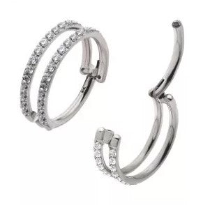 Double Gem Cuff Clicker Hoop