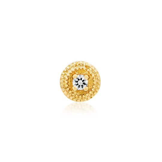 Round CZ Double Millgrain