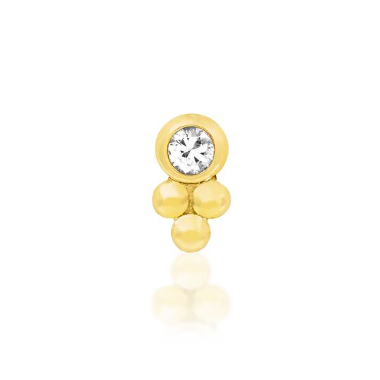 Bezel Set CZ Tri-Bead