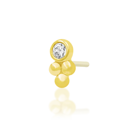 Bezel Set CZ Tri-Bead