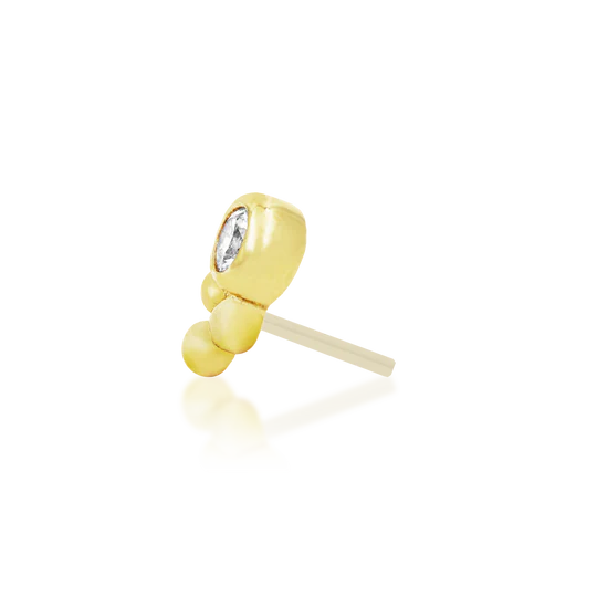 Bezel Set CZ Tri-Bead