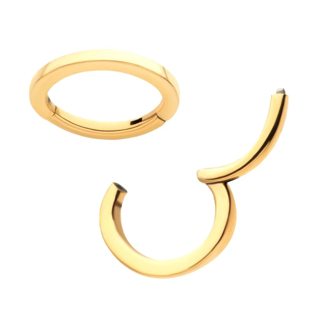 Oval Gold PVD Huggie Hoop