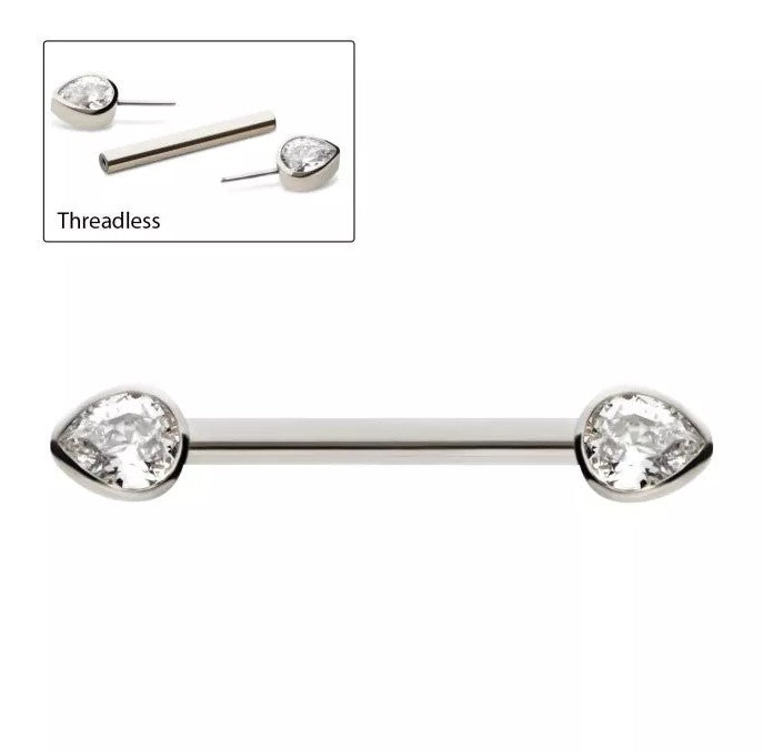 Pear CZ Nipple Bar