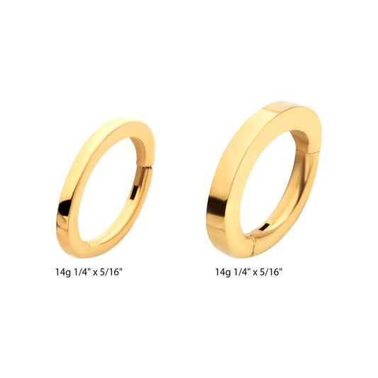 Oval Gold PVD Huggie Hoop