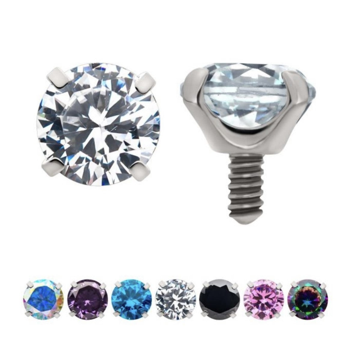 14 gauge Threaded Prong Gem Top