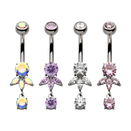 Lotus Dangle Navel Bar