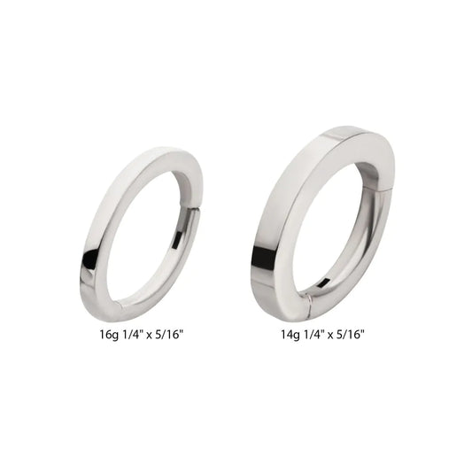 Oval Titanium Huggie Hoop