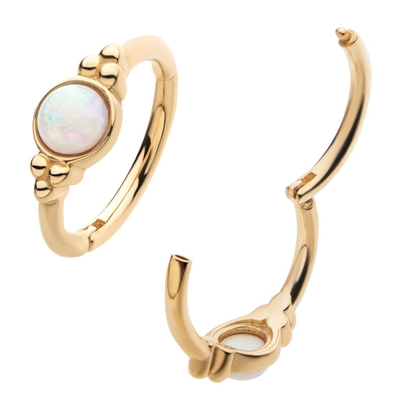 Trinity Opal Hoop
