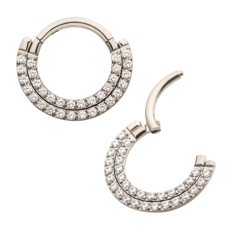 Front Facing Double Gem Hoop