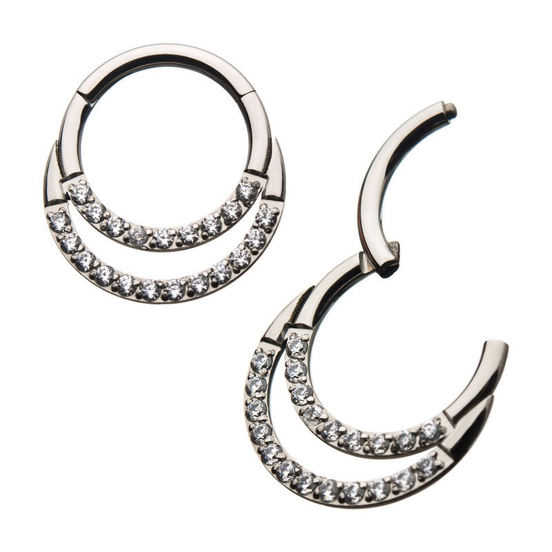 Front Facing Stacked Gem Hoop