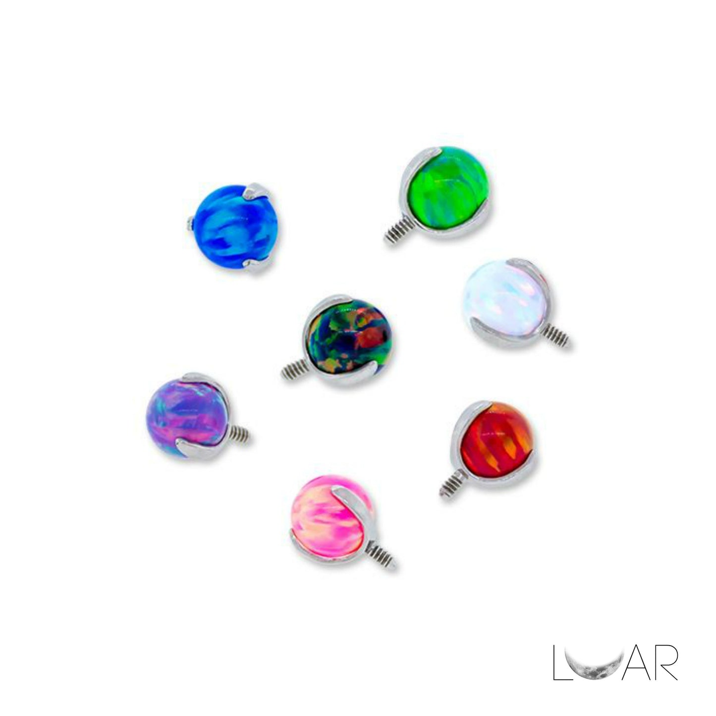 Threaded Prong Set Opal Ball