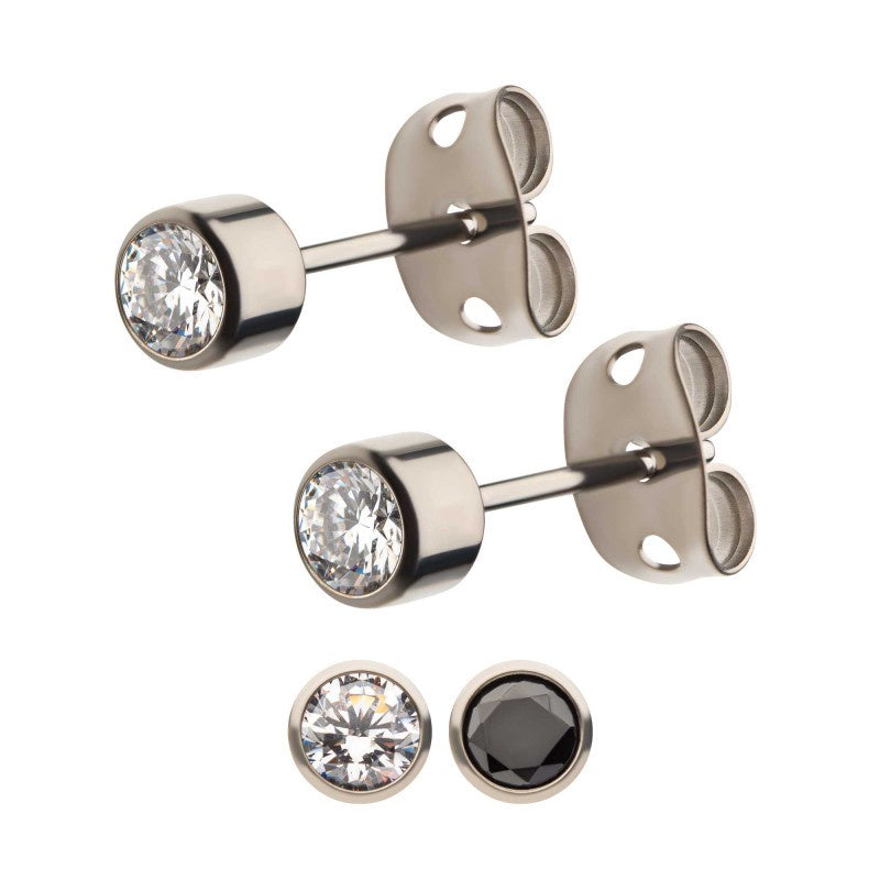 Bezel Gem Earring Stud