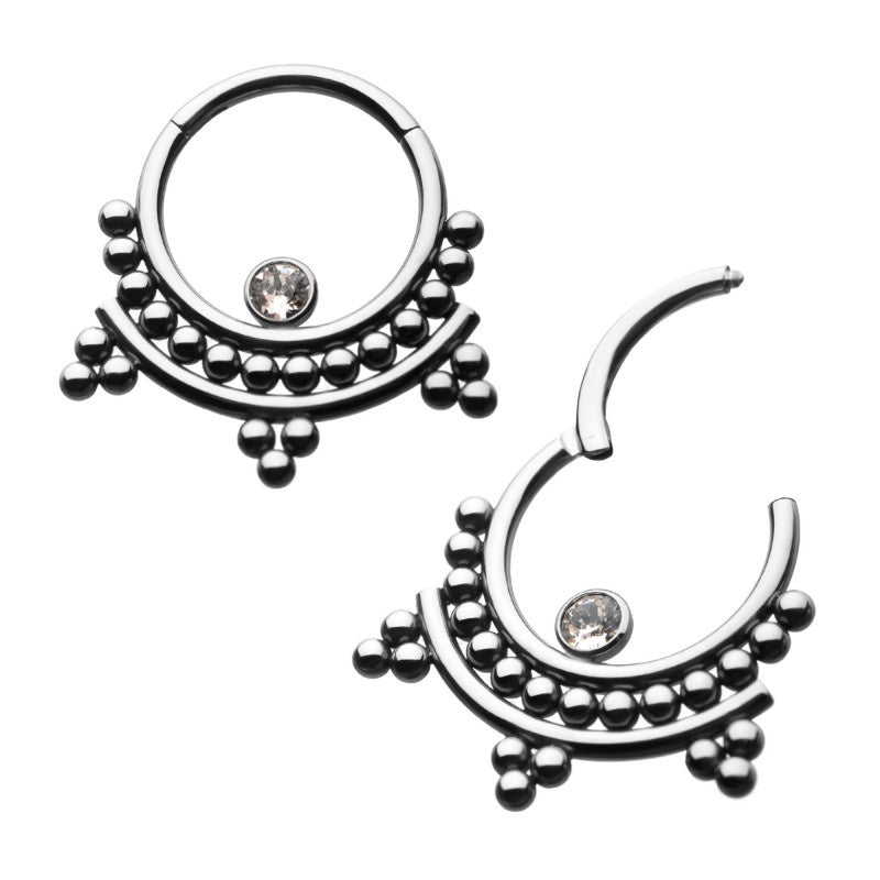 Beaded Gem Clicker Hoop