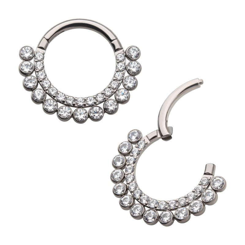 Front Facing Cluster Gem Hoop