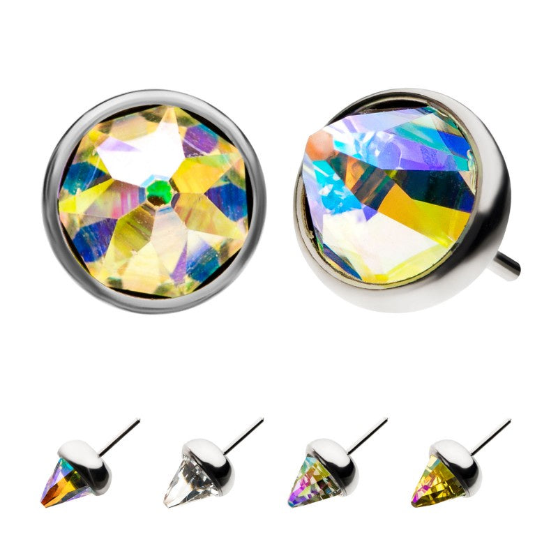 Threadless Bezel Gem Bullet Top