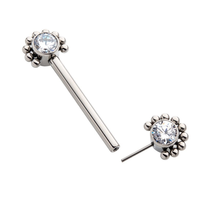 CZ Beaded Nipple Bar