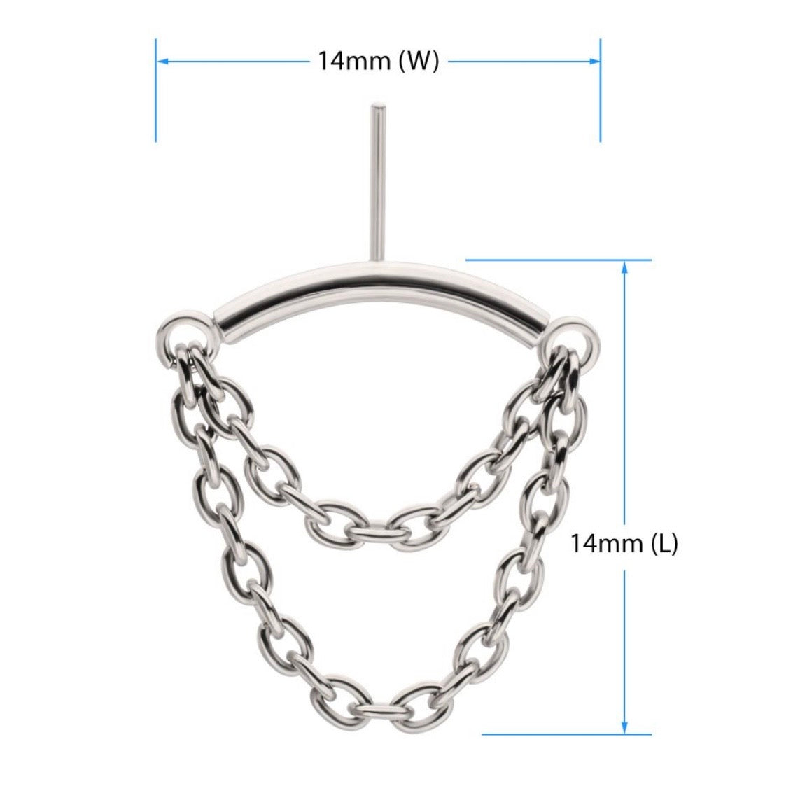 Hidden Helix Curved Bar Top with 2-Tier Chain Dangle