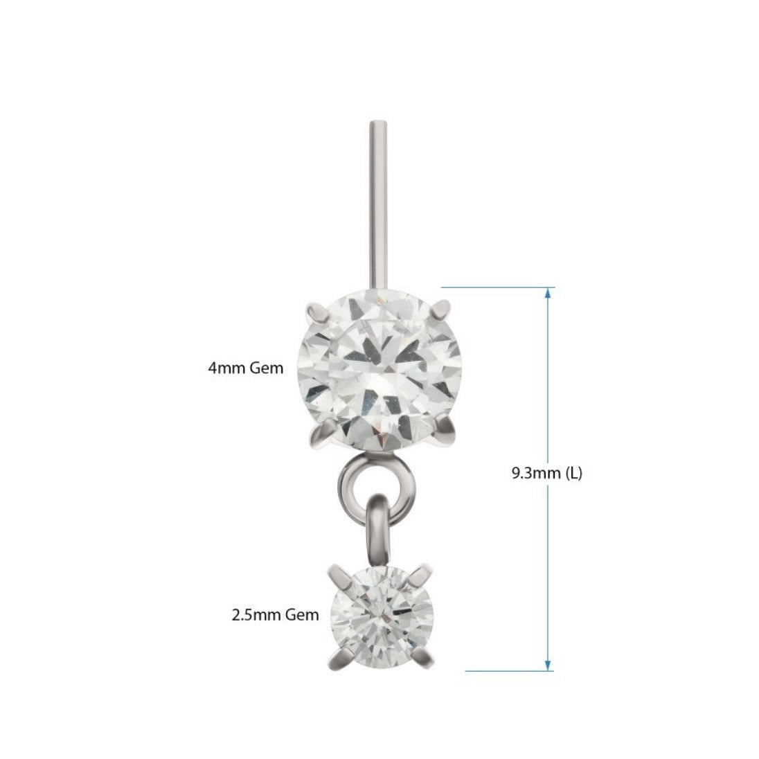 Double CZ Dangle Top