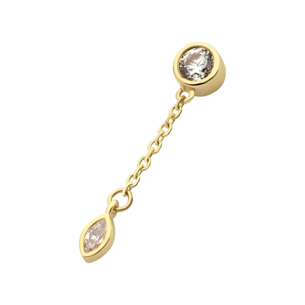 Gold Bezel Dangle Top