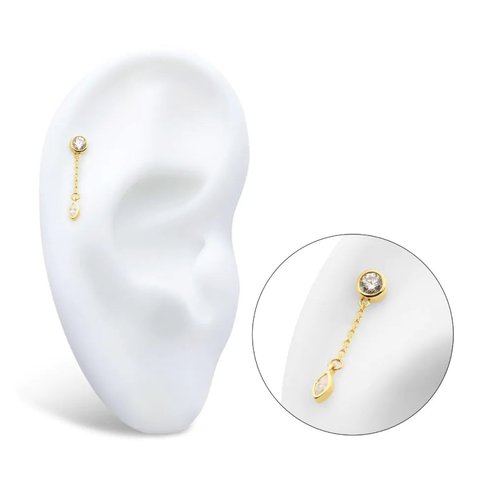 Gold Bezel Dangle Top