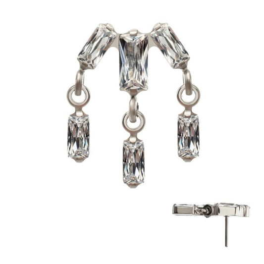 Cluster Baguette Top with Dangle Gems