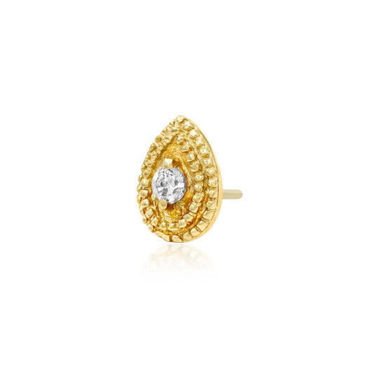 Double Milligrain CZ Pear