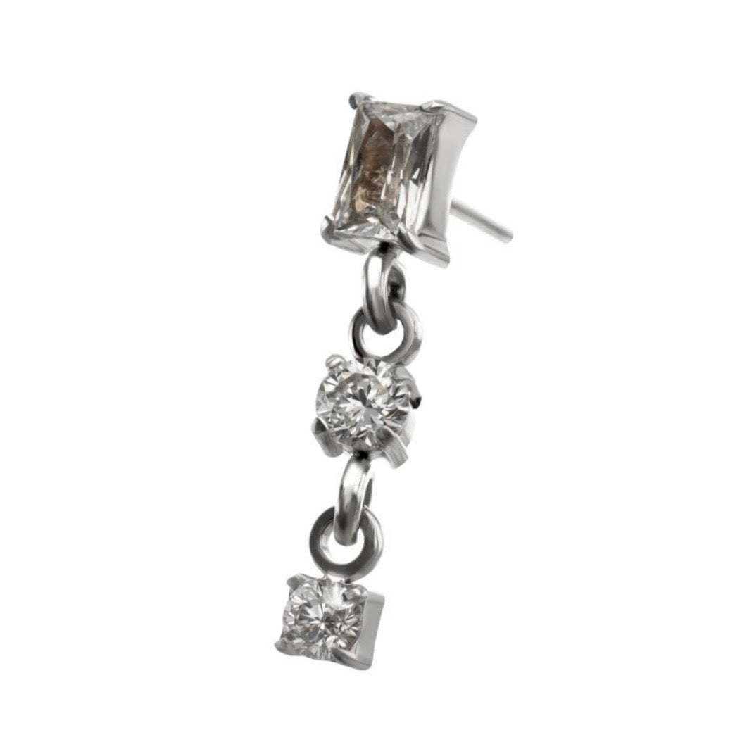 Baguette CZ Dangle Top