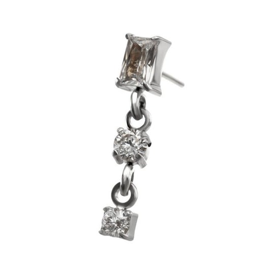 Baguette CZ Dangle Top