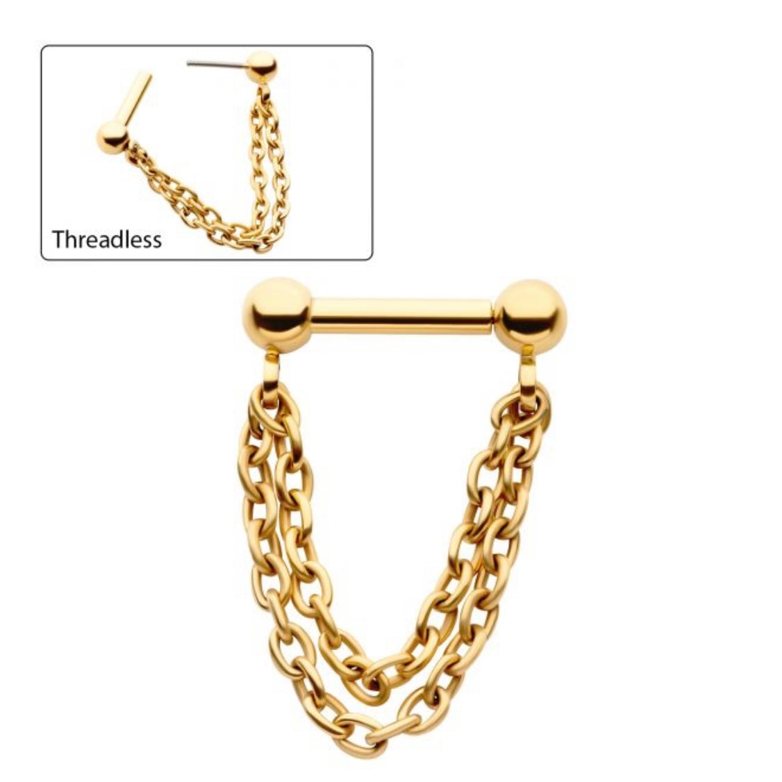 PVD Double Chain Stud