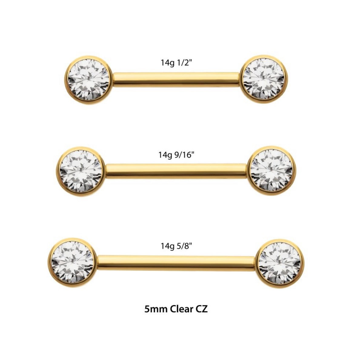 PVD CZ Straight Barbell
