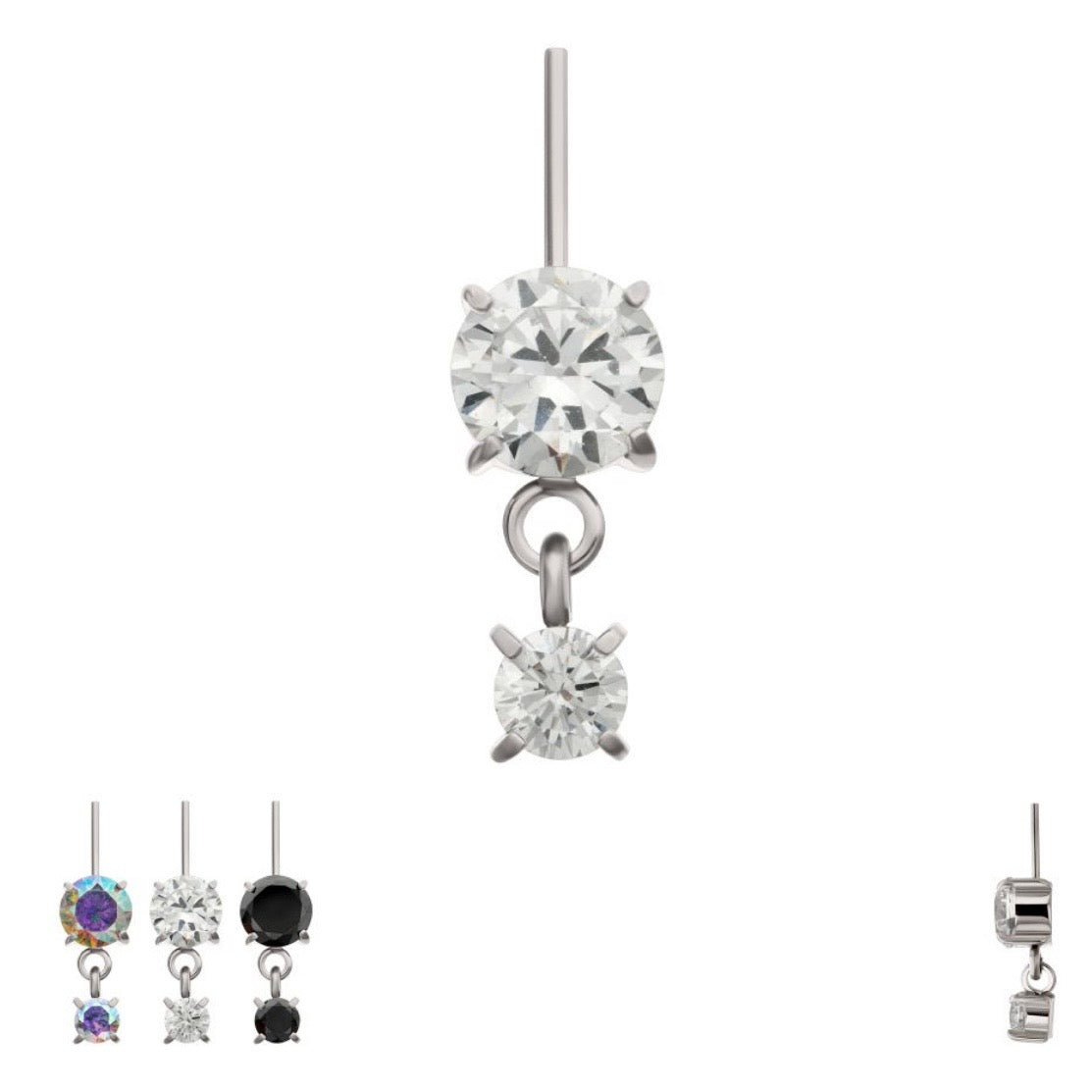 Hidden Helix CZ Dangle Top