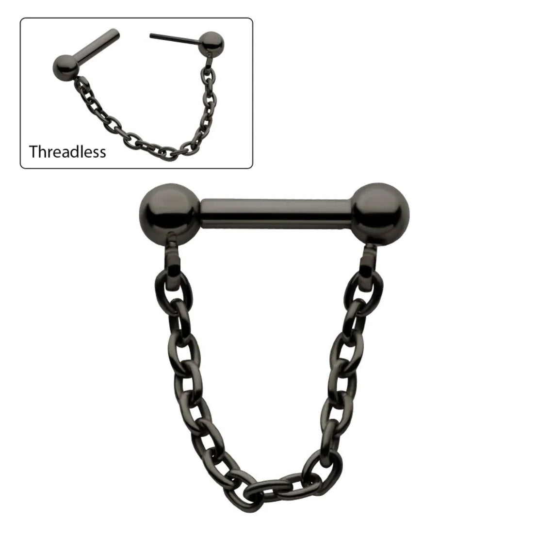 PVD Titanium Chain Stud