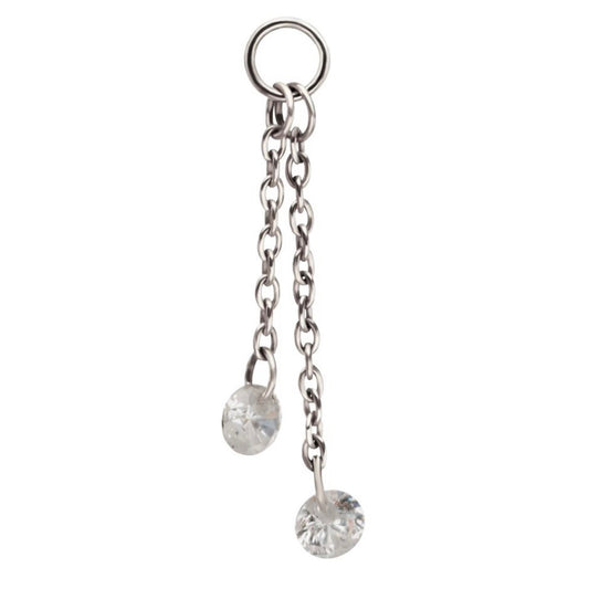 Round CZ Chain Dangle