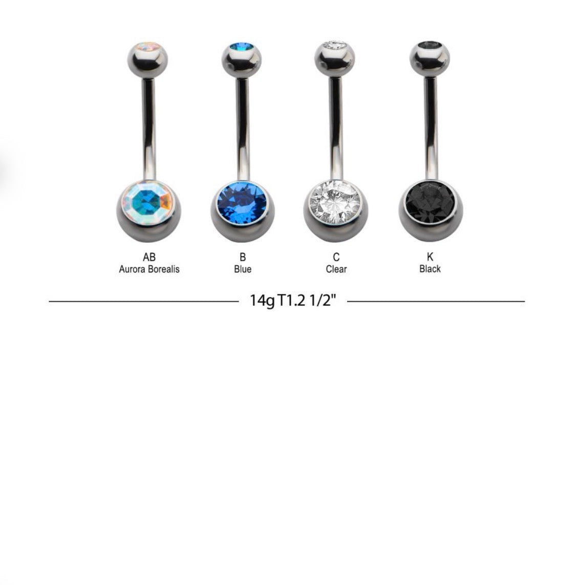 Mini Bezel Gem Navel Bar