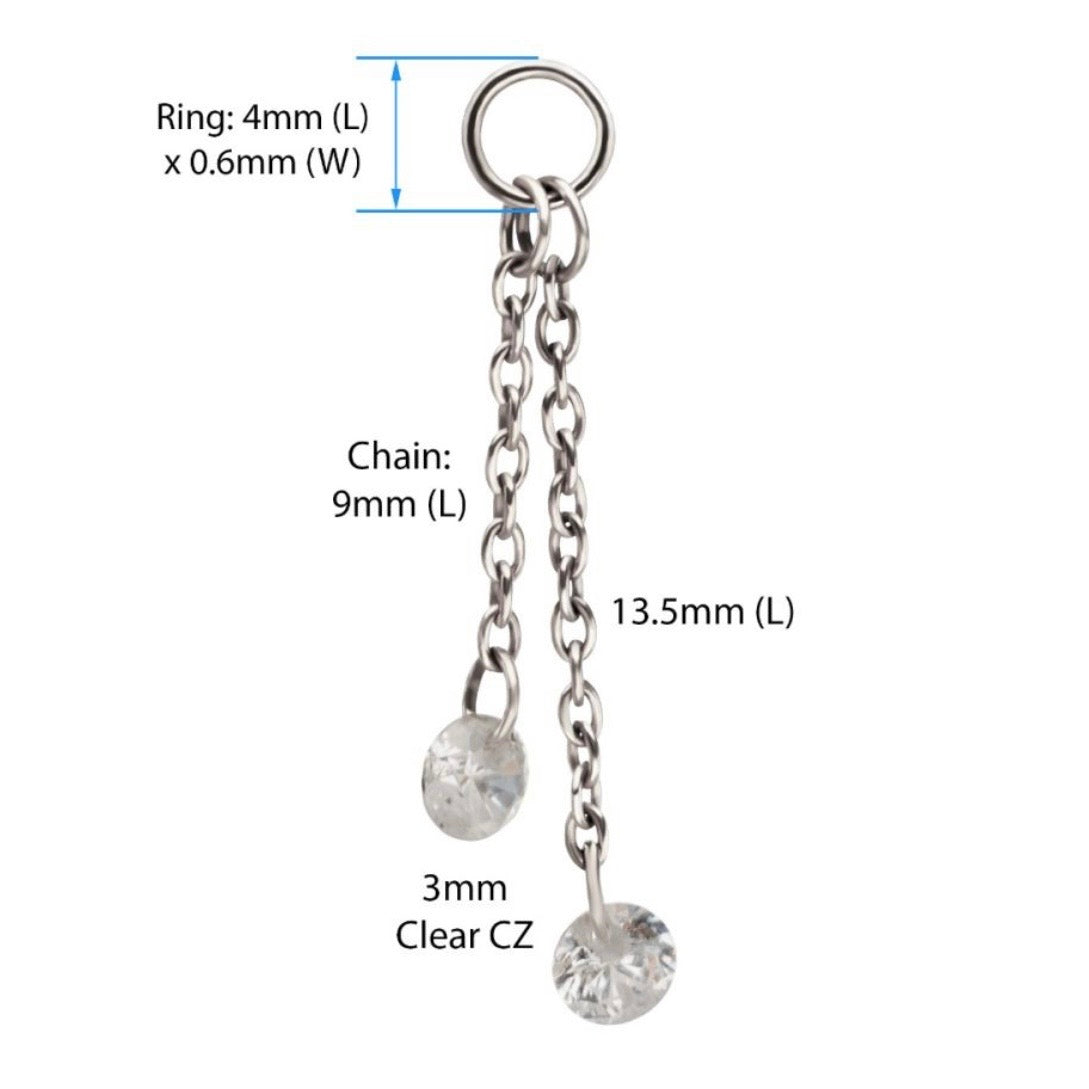 Round CZ Chain Dangle
