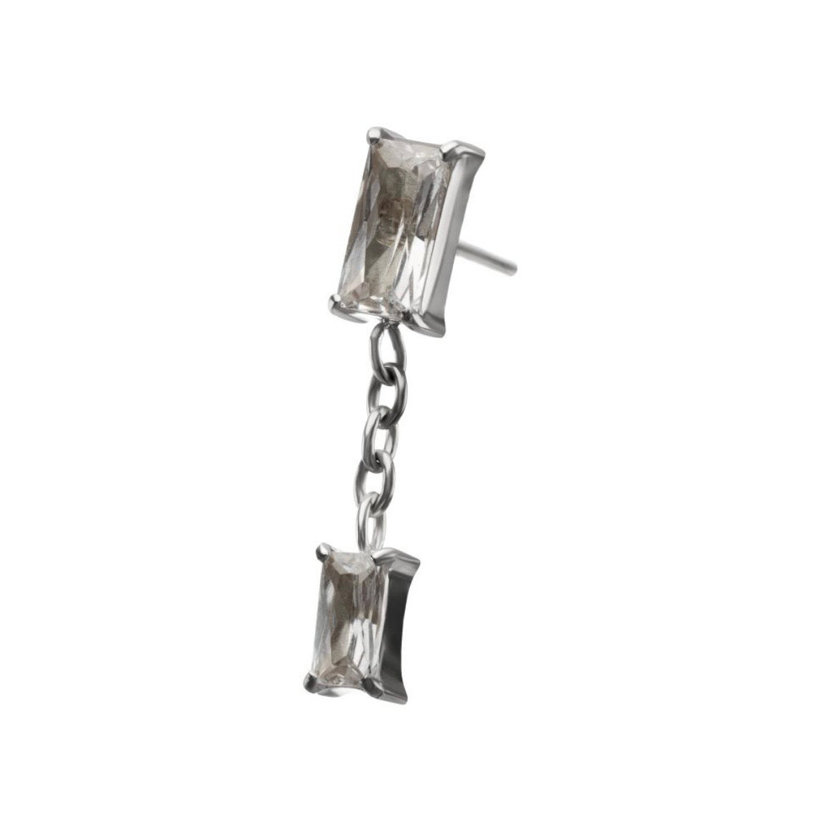 Baguette CZ Dangle Top