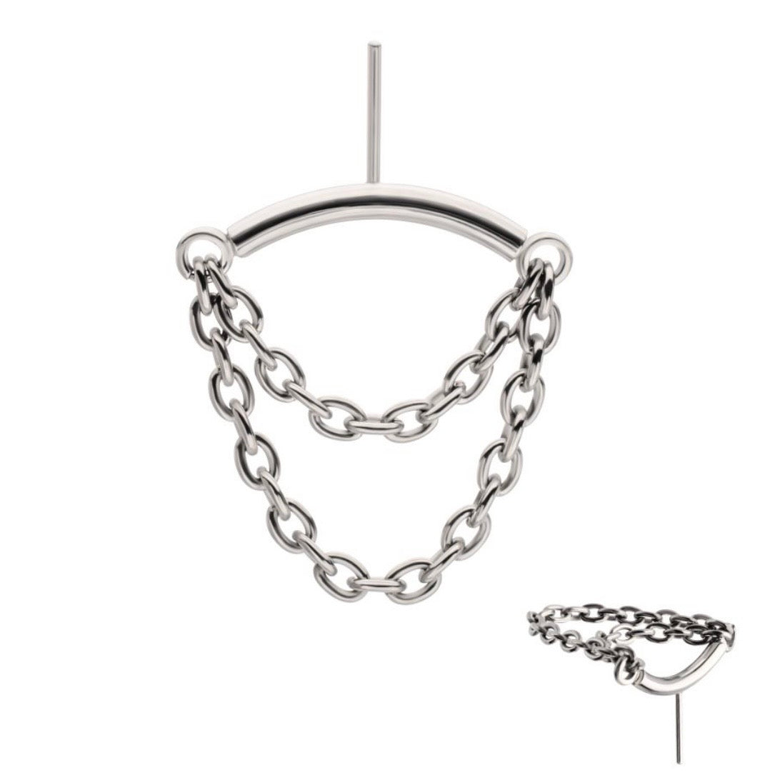 Hidden Helix Curved Bar Top with 2-Tier Chain Dangle