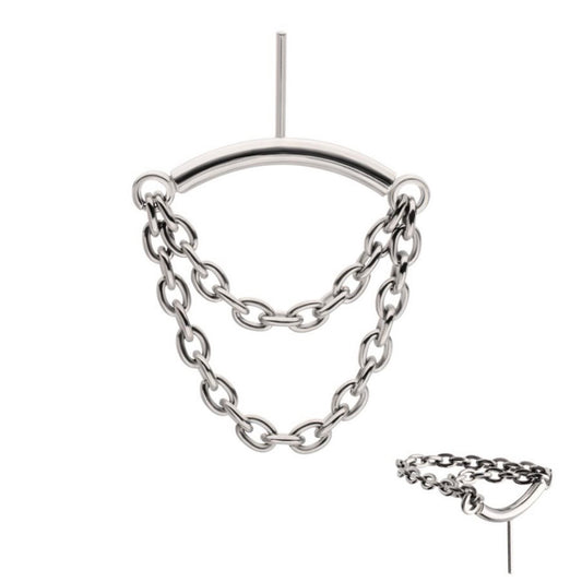 Hidden Helix Curved Bar Top with 2-Tier Chain Dangle